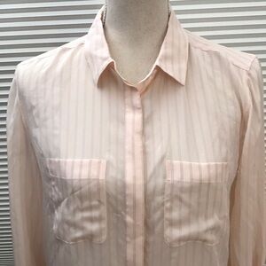 NWOT banana republic pink silk blouse size S